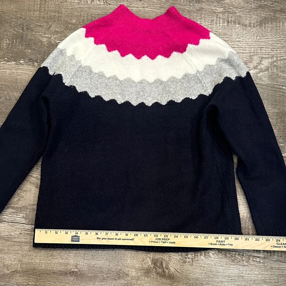 Talbots Large Petite Colorful Women's Sweater with Pink, White, and Gray Accents